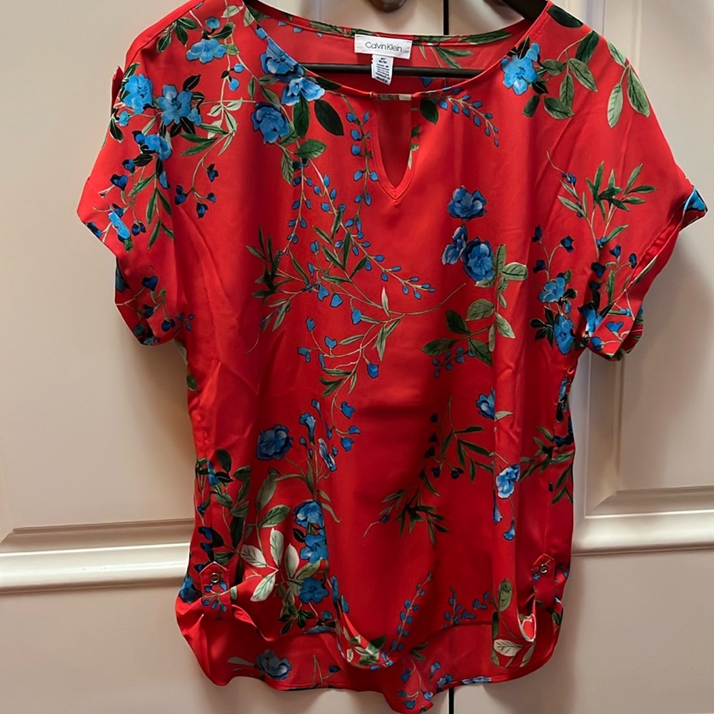 Calvin Klein silky short sleeve top